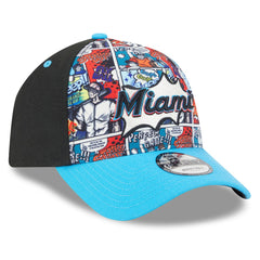 Miami Marlins New Era Youth 2025 MLB Diamond Hero Edition A-Frame 9FORTY Adjustable Hat for sale