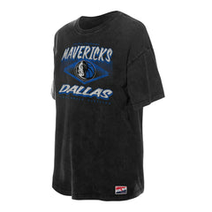 New Era - Dallas Mavericks Women's Throwback Mineral Wash Oversized T-Shirt - Black