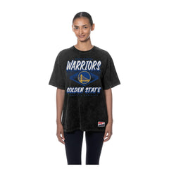 New Era - Golden State Warriors Women's Throwback Mineral Wash Oversized T-Shirt - Black