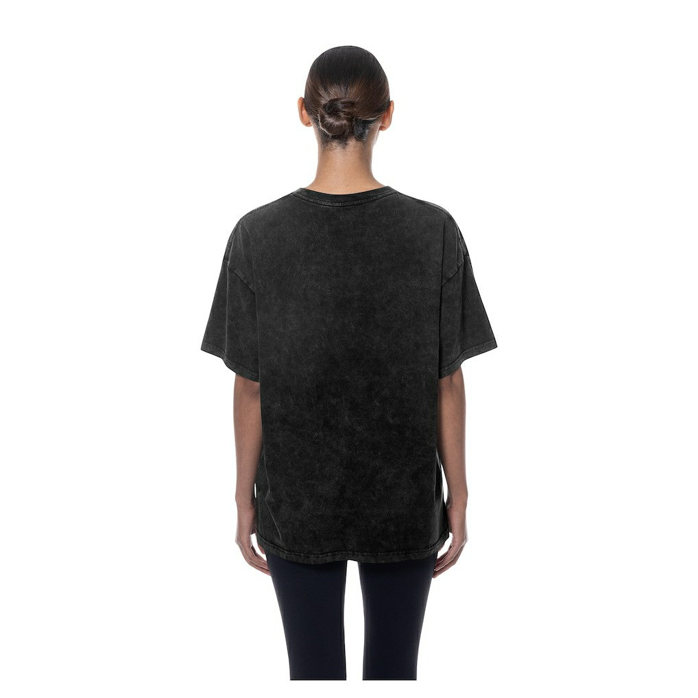 New Era - Golden State Warriors Women's Throwback Mineral Wash Oversized T-Shirt - Black