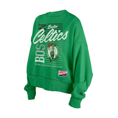 New Era - Boston Celtics Women's Boxy Throwback Mineral Wash Sweatshirt - Kelly Green