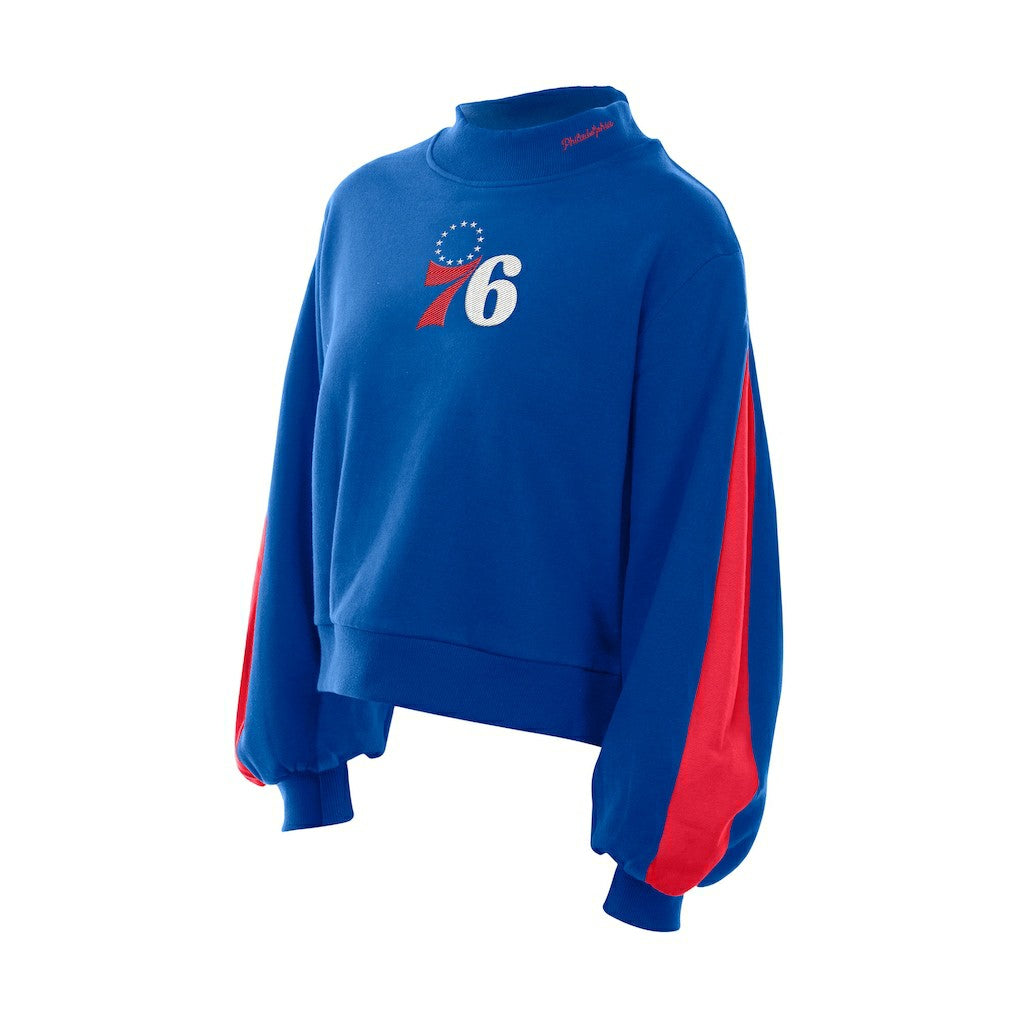New Era - Philadelphia 76ers Women's Sport Night Balloon Sleeves Sweatshirt - Royal