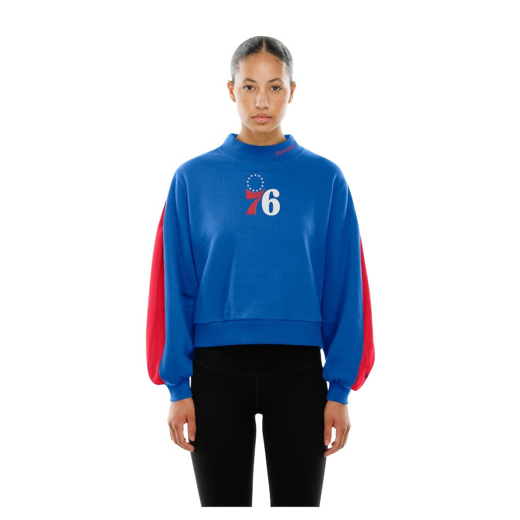 New Era - Philadelphia 76ers Women's Sport Night Balloon Sleeves Sweatshirt - Royal