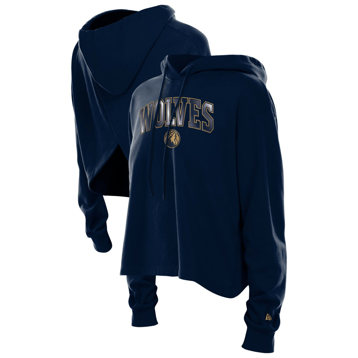 New Era - Minnesota Timberwolves Women's Glam Game Open Back Hoodie - Navy