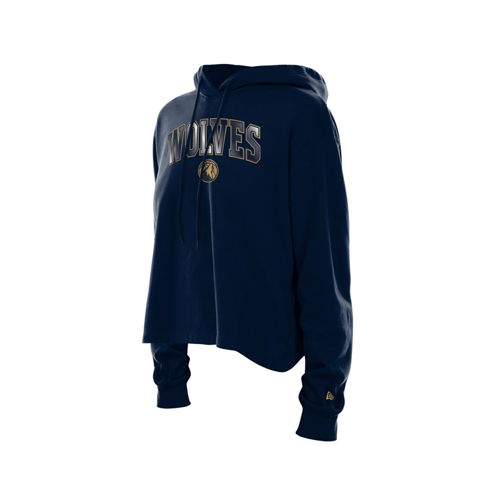 New Era - Minnesota Timberwolves Women's Glam Game Open Back Hoodie - Navy