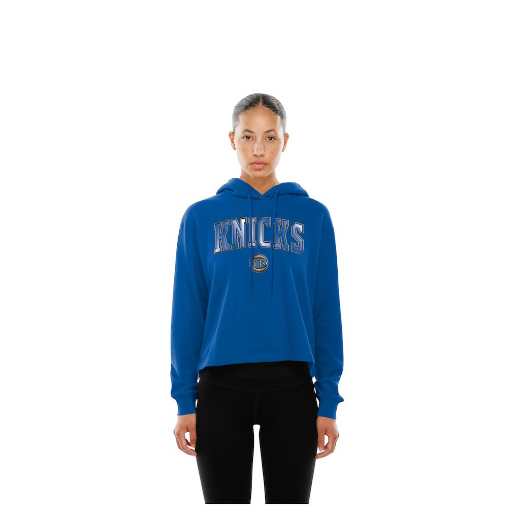 New Era - New York Knicks Women's Glam Game Open Back Hoodie - Blue