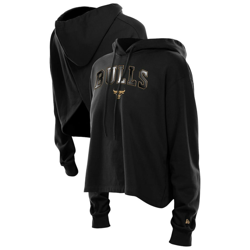New Era - Chicago Bulls Women's Glam Game Open Back Hoodie - Black