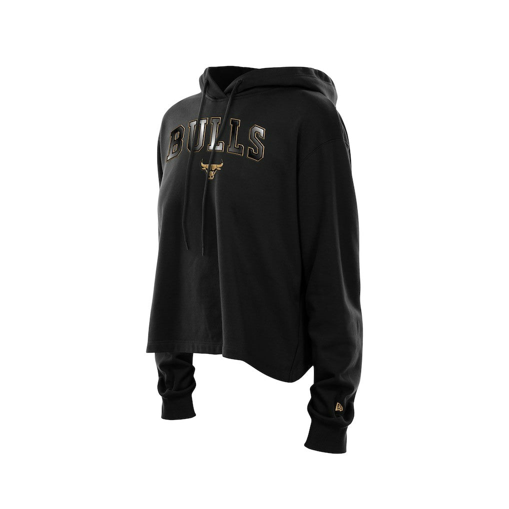 New Era - Chicago Bulls Women's Glam Game Open Back Hoodie - Black
