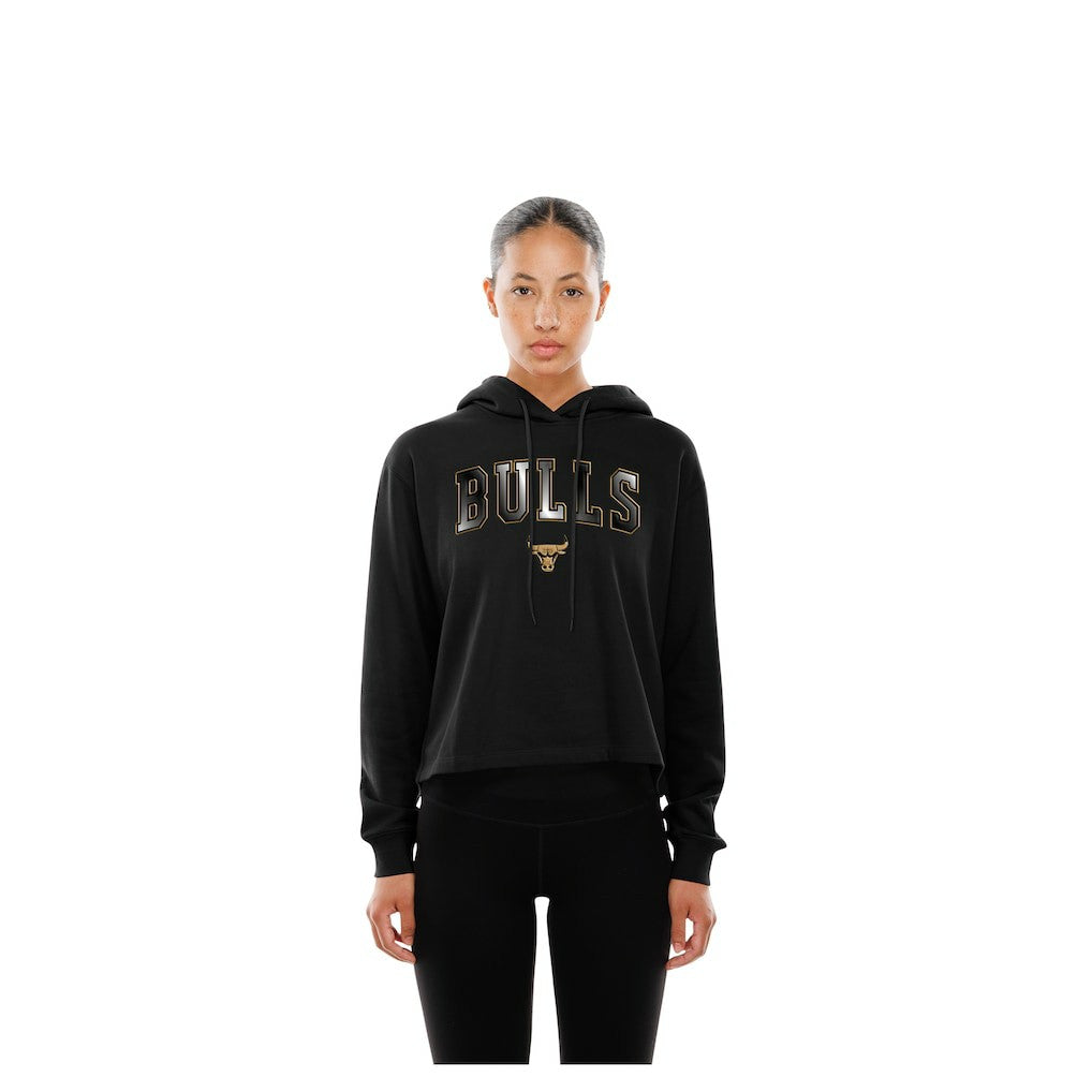 New Era - Chicago Bulls Women's Glam Game Open Back Hoodie - Black