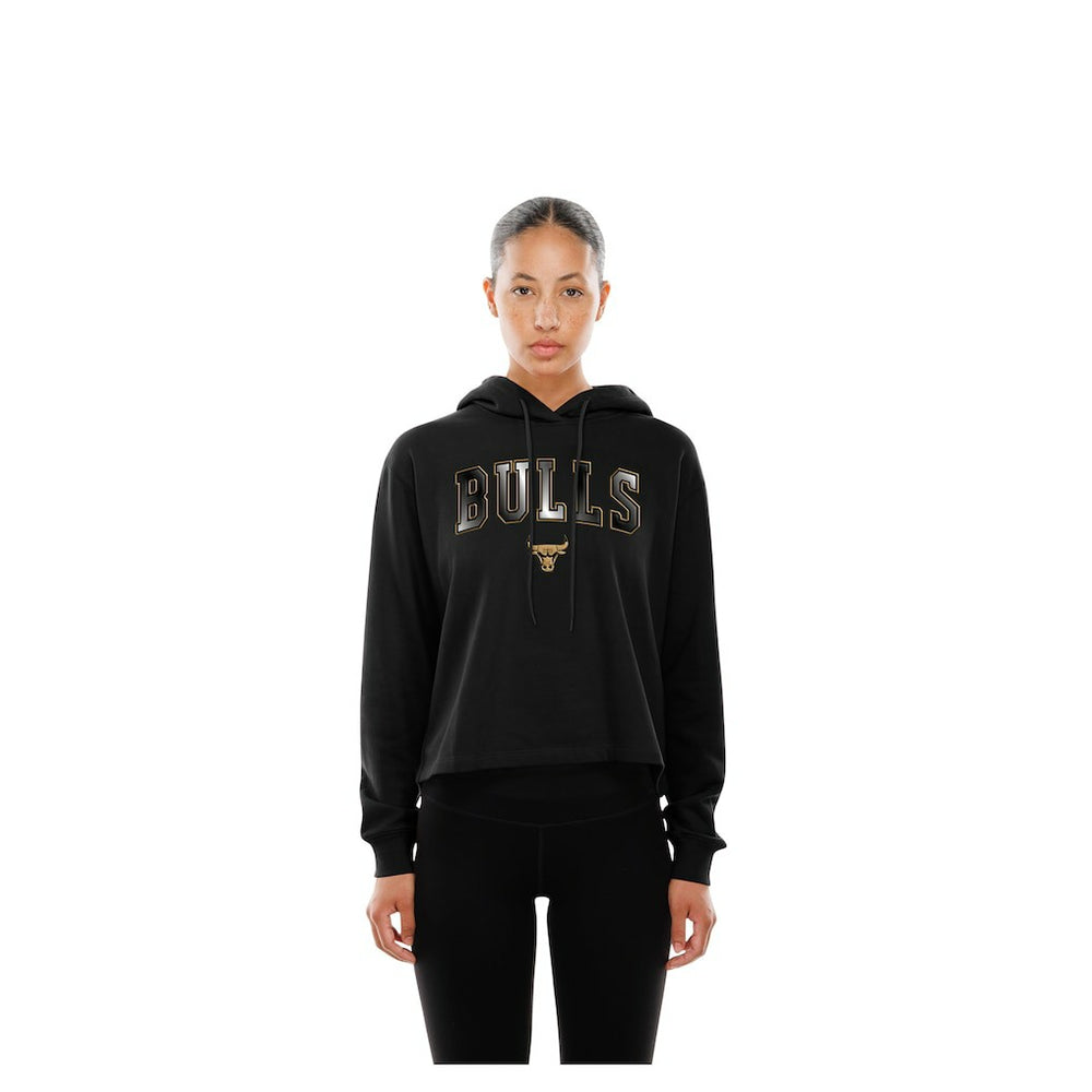 New Era - Chicago Bulls Women's Glam Game Open Back Hoodie - Black