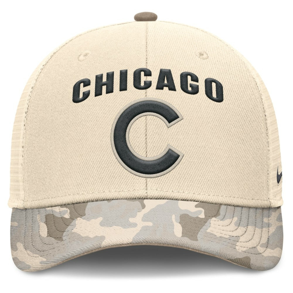 Chicago Cubs Nike Camo Natural Pack Rise Adjustable Trucker Hat for sale