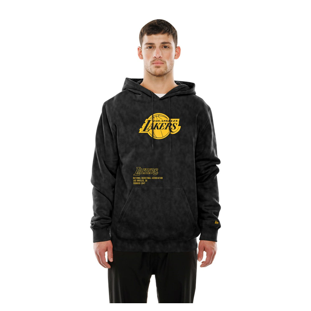 New Era - Los Angeles Lakers Sport Night Mineral Wash Pullover Hoodie - Black