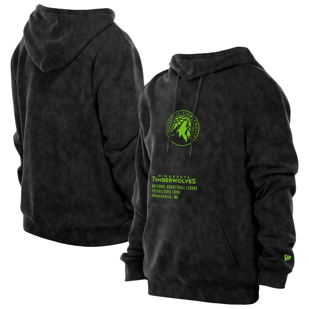 New Era - Minnesota Timberwolves Sport Night Mineral Wash Pullover Hoodie - Black