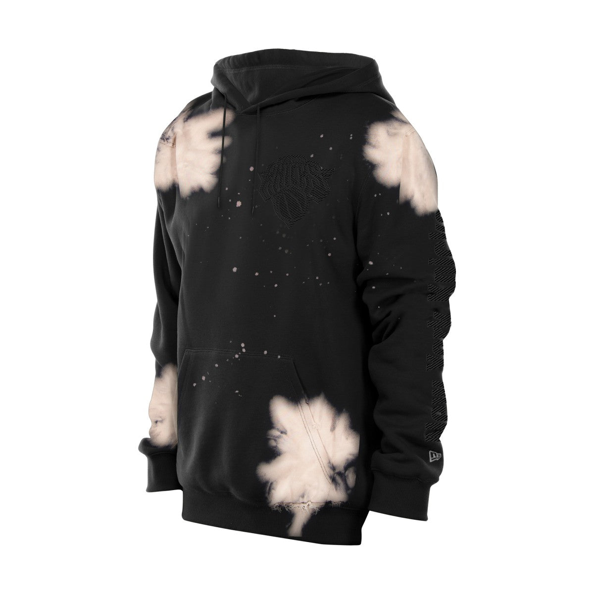 New Era - New York Knicks Injection Bleached Out Raw Edge Hoodie - Black