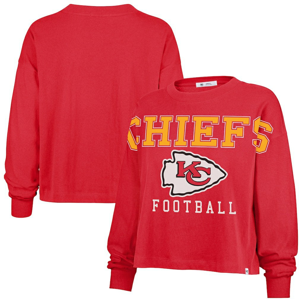 Kansas City Chiefs '47 Women's Outreach City Oversized Long Sleeve T-Shirt Red - 47 brand