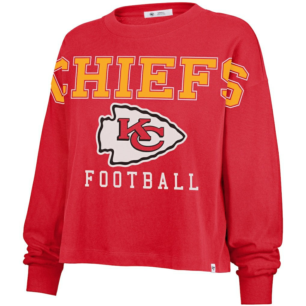 Kansas City Chiefs '47 Women's Outreach City Oversized Long Sleeve T-Shirt Red - 47 brand