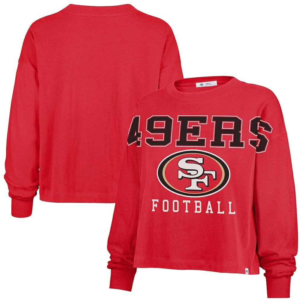 San Francisco 49ers '47 Women's Outreach City Oversized Long Sleeve T-Shirt Scarlet - 47 brand