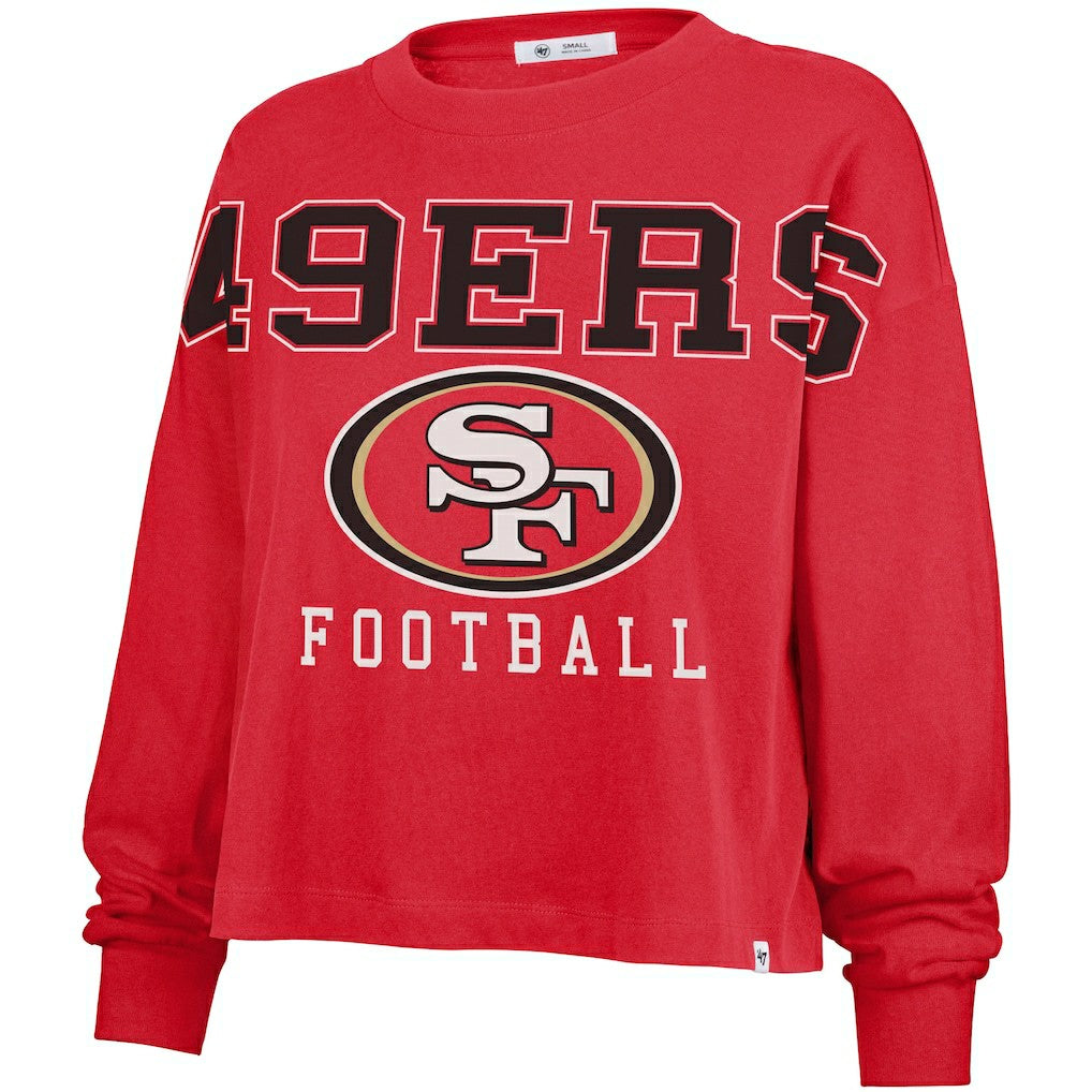 San Francisco 49ers '47 Women's Outreach City Oversized Long Sleeve T-Shirt Scarlet - 47 brand