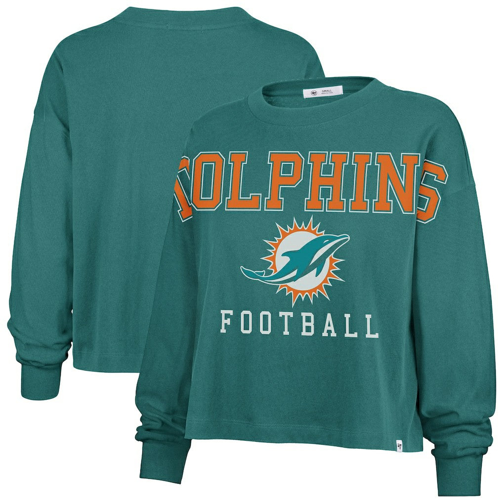 Miami Dolphins '47 Women's Outreach City Oversized Long Sleeve T-Shirt Aqua - 47 brand