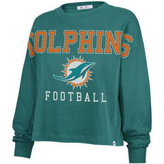 Miami Dolphins '47 Women's Outreach City Oversized Long Sleeve T-Shirt Aqua - 47 brand