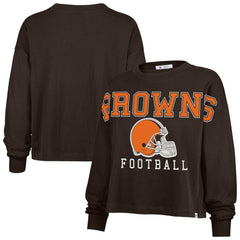 Cleveland Browns '47 Women's Outreach City Oversized Long Sleeve T-Shirt Brown - 47 brand