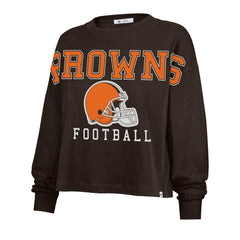 Cleveland Browns '47 Women's Outreach City Oversized Long Sleeve T-Shirt Brown - 47 brand