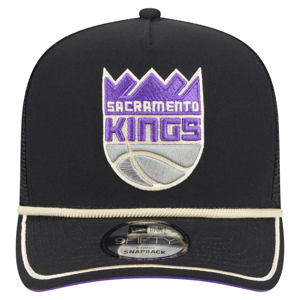 New Era - Sacramento Kings Vintage Team Rope A-Frame 9FIFTY Snapback Hat - Black