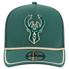 New Era - Milwaukee Bucks Vintage Team Rope A-Frame 9FIFTY Snapback Hat - Hunter Green