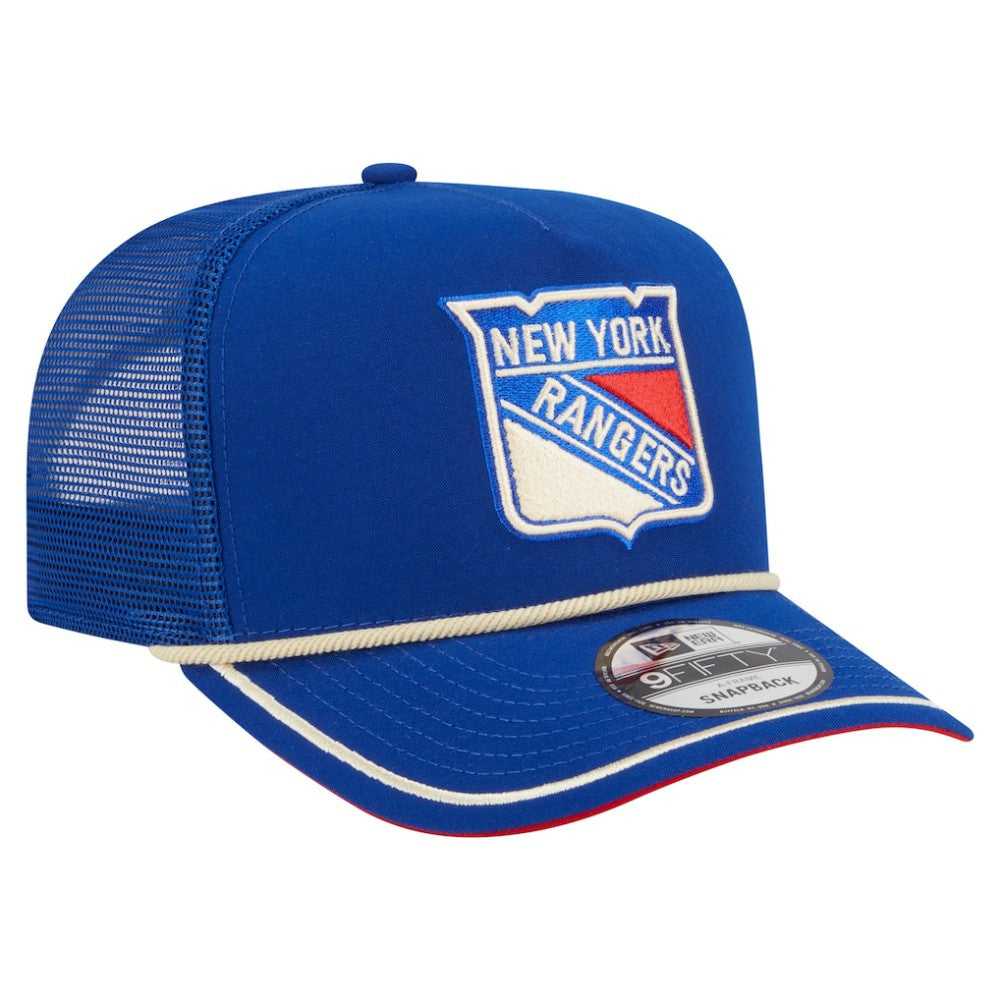 New York Rangers New Era Vintage Team Rope A-Frame 9FIFTY Snapback Hat Blue