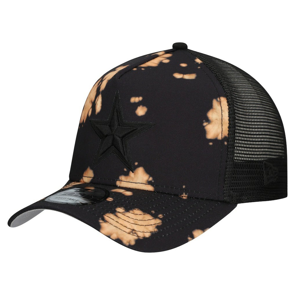 Dallas Cowboys New Era Bleached 9FORTY A-Frame Adjustable Hat Black - NFL