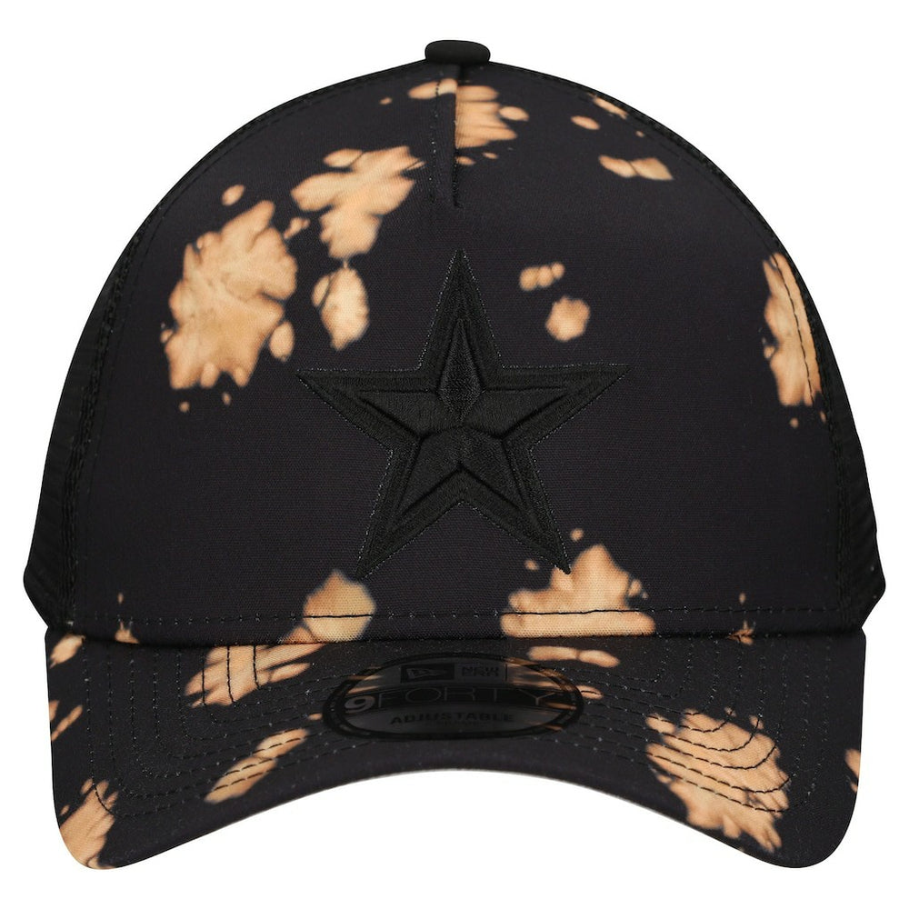 Dallas Cowboys New Era Bleached 9FORTY A-Frame Adjustable Hat Black - NFL