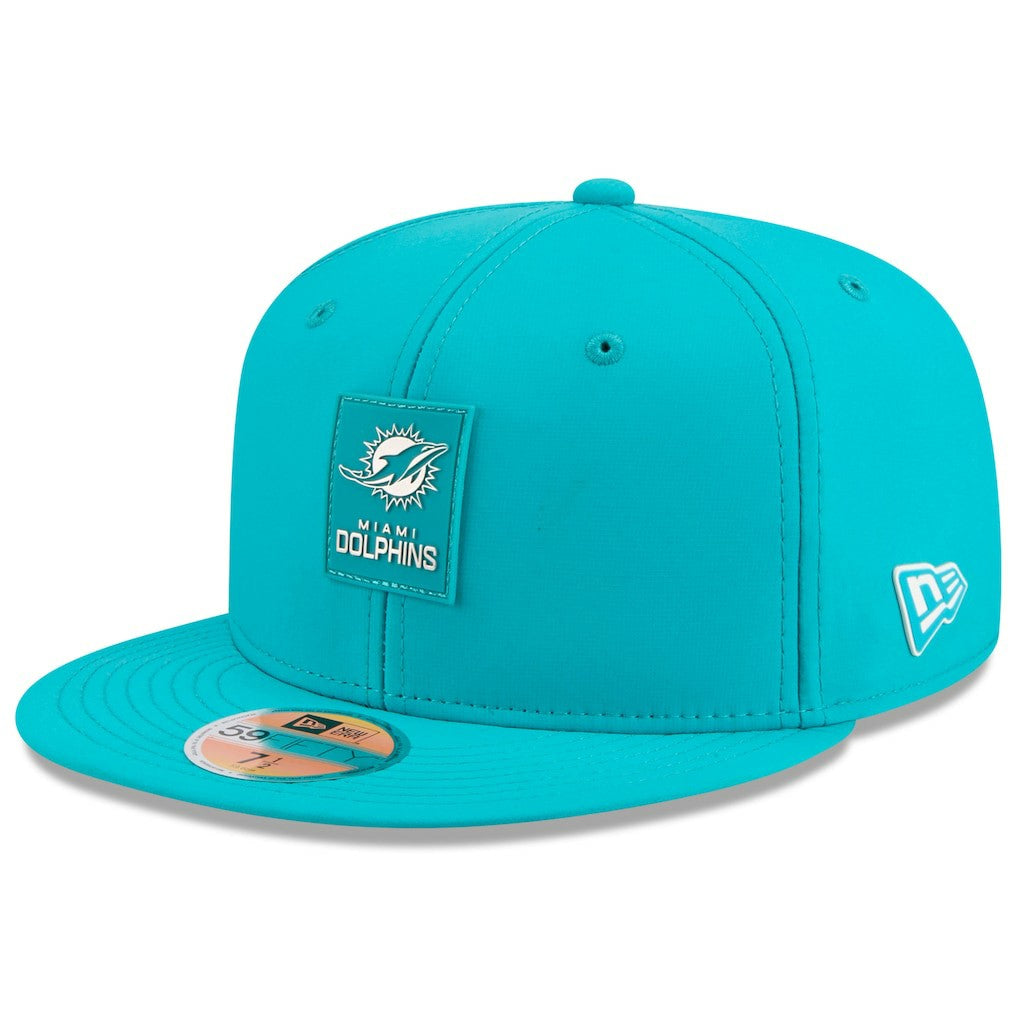 Miami Dolphins New Era 2025 Sideline 59FIFTY Fitted Hat Aqua - NFL