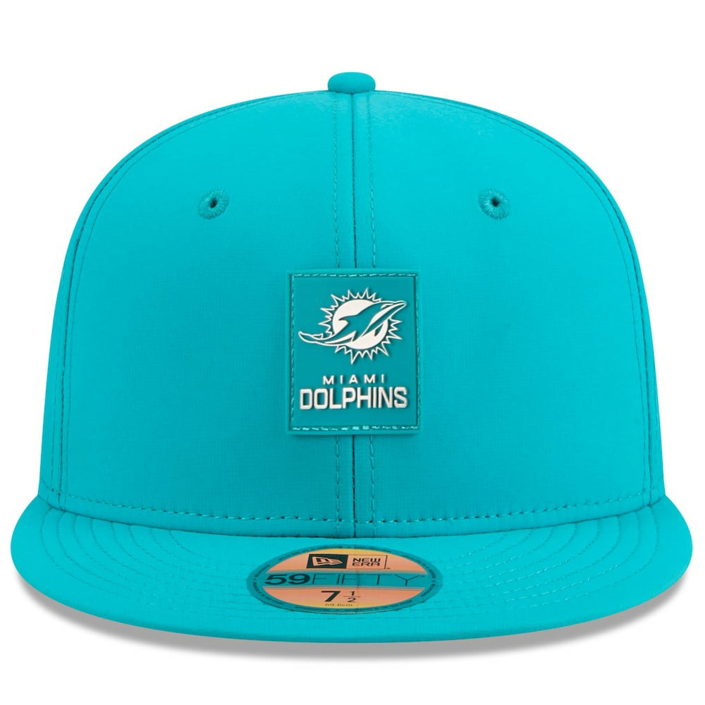 Miami Dolphins New Era 2025 Sideline 59FIFTY Fitted Hat Aqua - NFL