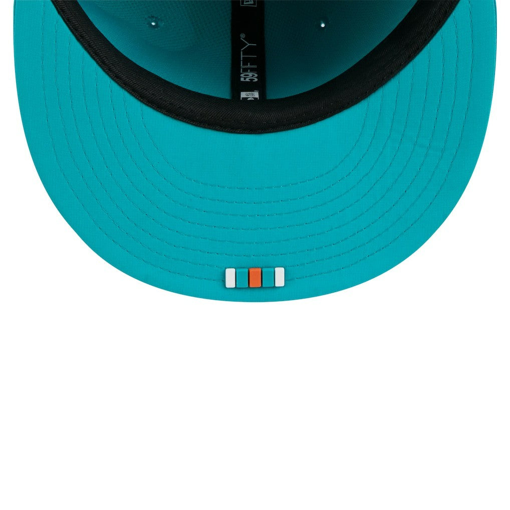 Miami Dolphins New Era 2025 Sideline 59FIFTY Fitted Hat Aqua - NFL