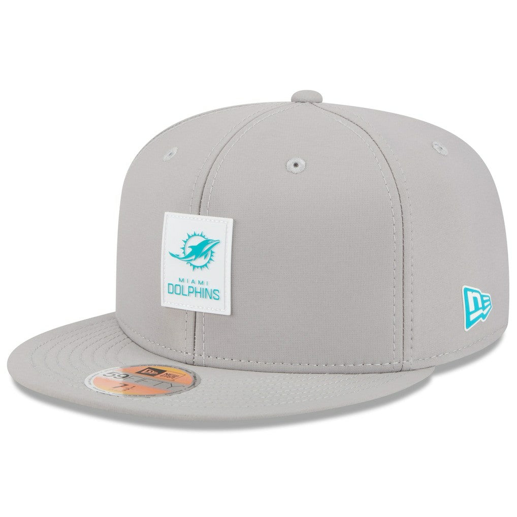 Miami Dolphins New Era 2025 Sideline 59FIFTY Fitted Hat Gray - NFL