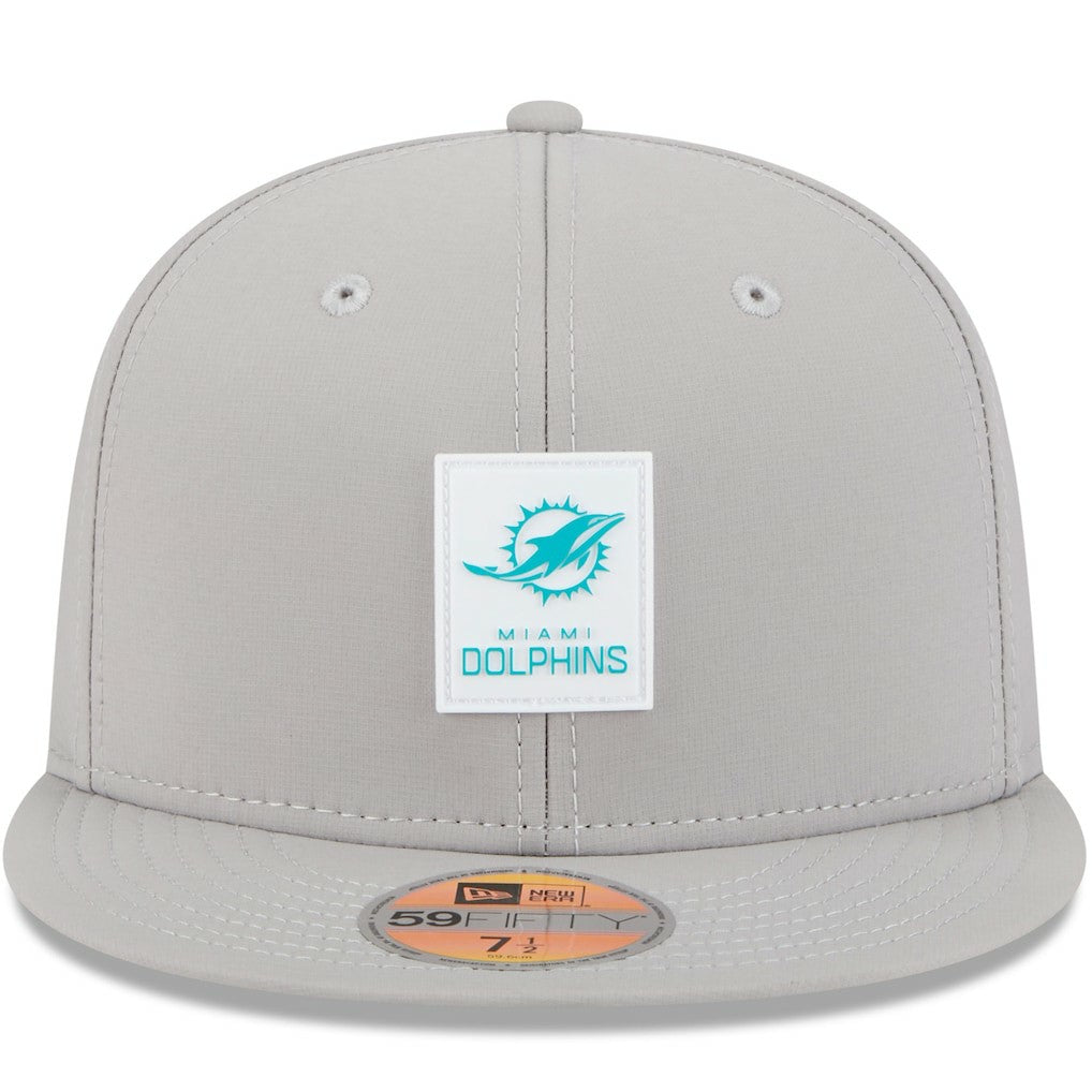 Miami Dolphins New Era 2025 Sideline 59FIFTY Fitted Hat Gray - NFL