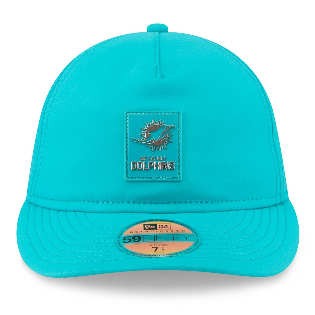 Miami Dolphins New Era 2025 Sideline Retro Crown 59FIFTY Fitted Hat Aqua - NFL