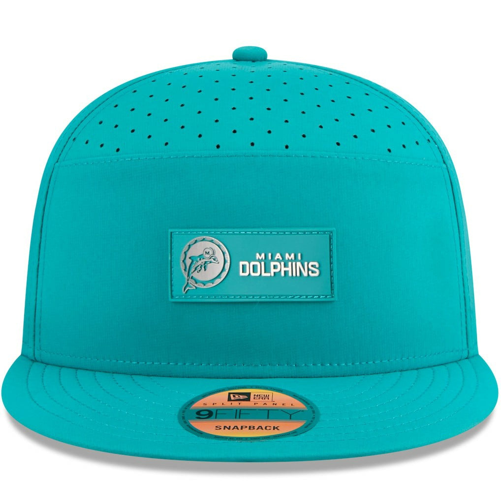 Miami Dolphins New Era 2025 Sideline Throwback Split Panel 9FIFTY Snapback Hat Aqua - NFL