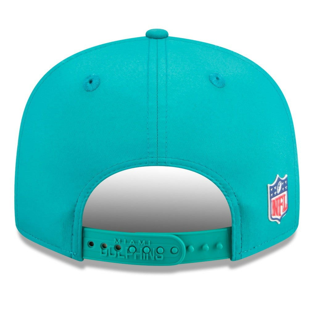 Miami Dolphins New Era 2025 Sideline Throwback Split Panel 9FIFTY Snapback Hat Aqua - NFL