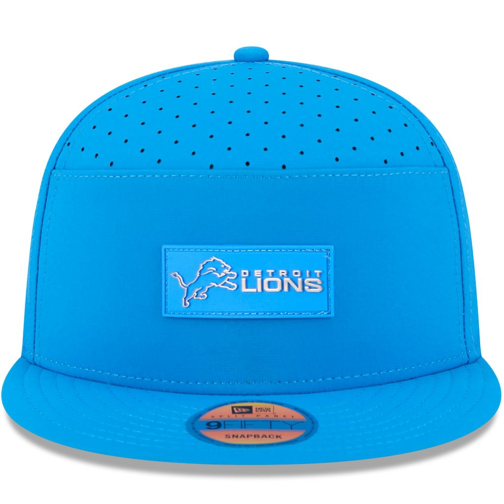 Detroit Lions New Era 2025 Sideline Split Panel 9FIFTY Snapback Hat Blue - NFL