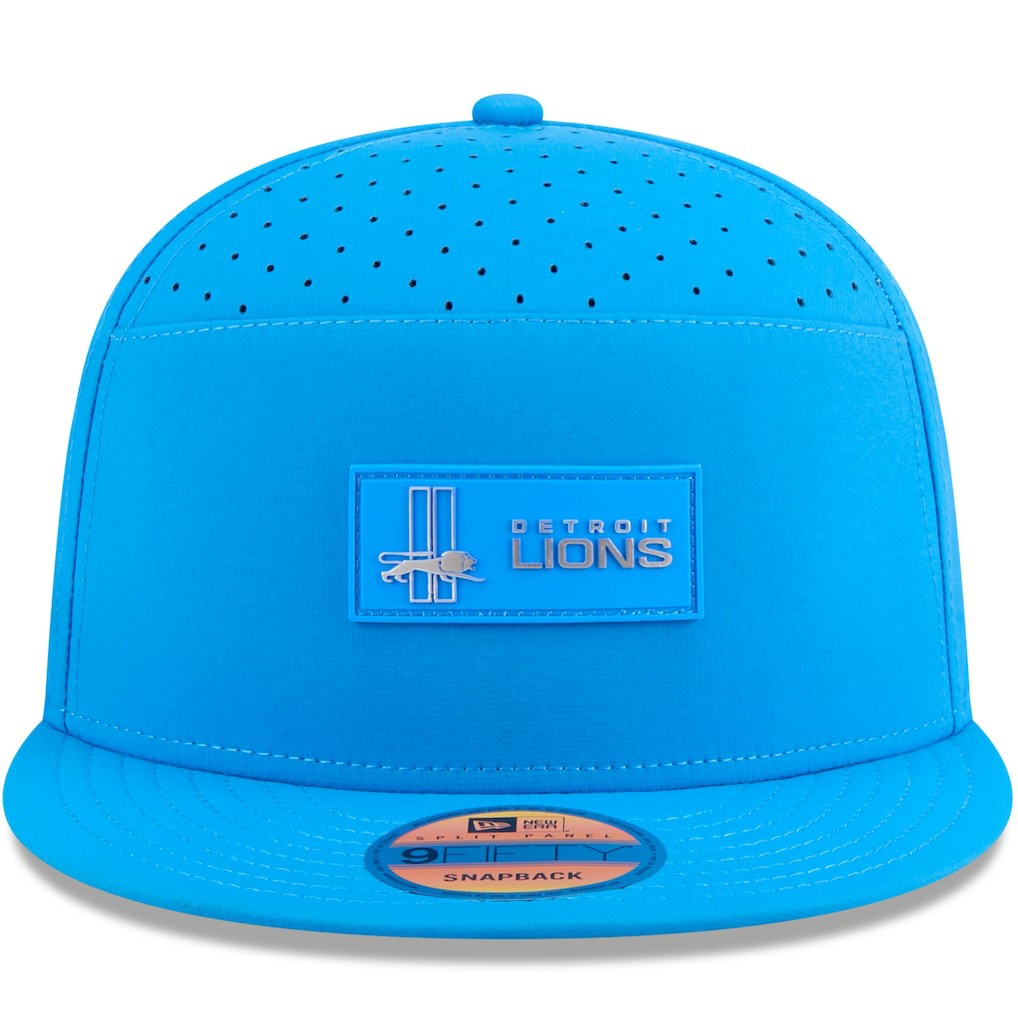 Detroit Lions New Era 2025 Sideline Throwback Split Panel 9FIFTY Snapback Hat Blue - NFL