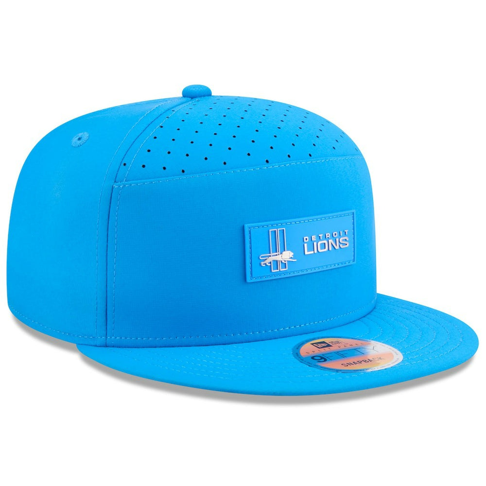 Detroit Lions New Era 2025 Sideline Throwback Split Panel 9FIFTY Snapback Hat Blue - NFL