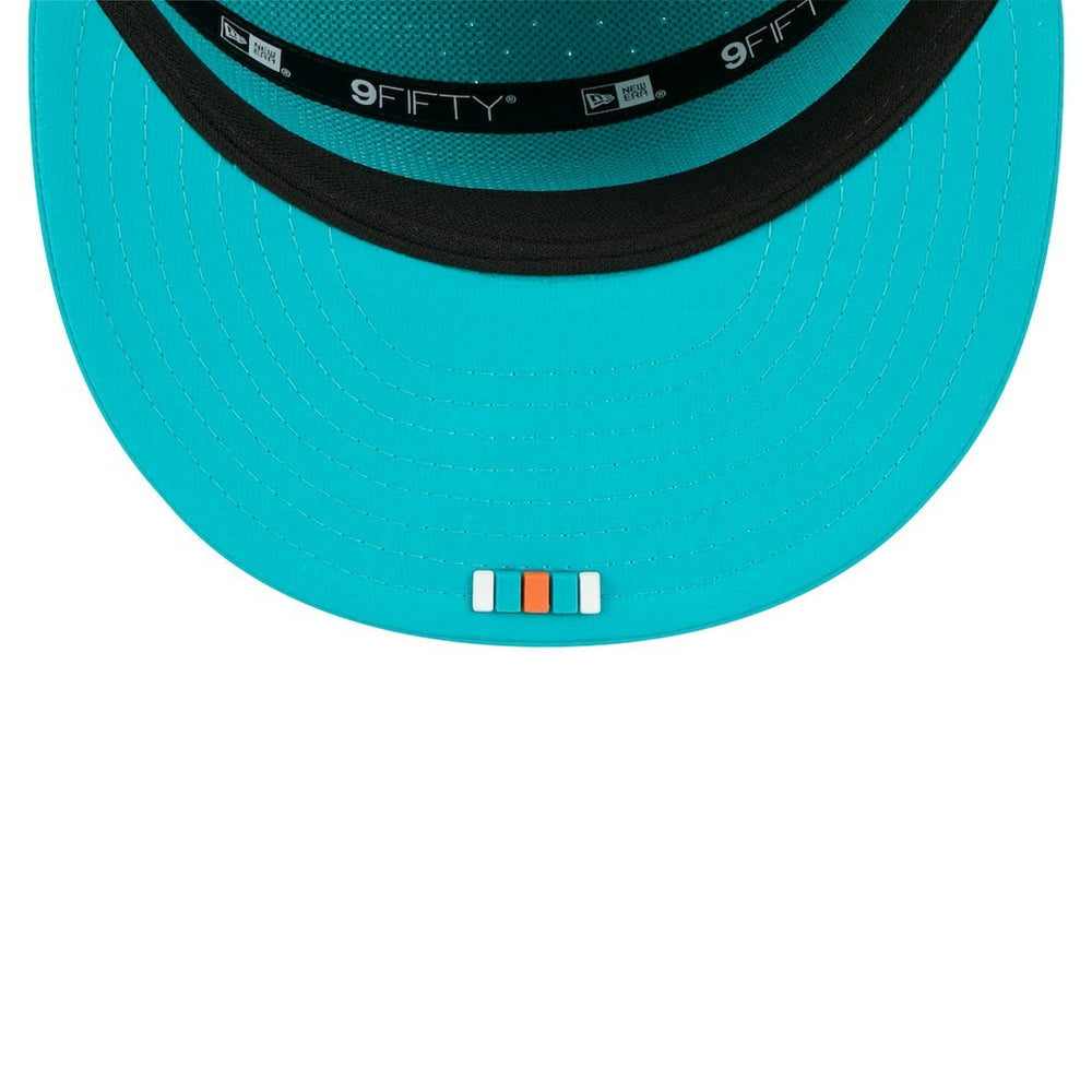 Miami Dolphins New Era 2025 Sideline Split Panel 9FIFTY Snapback Hat Aqua - NFL