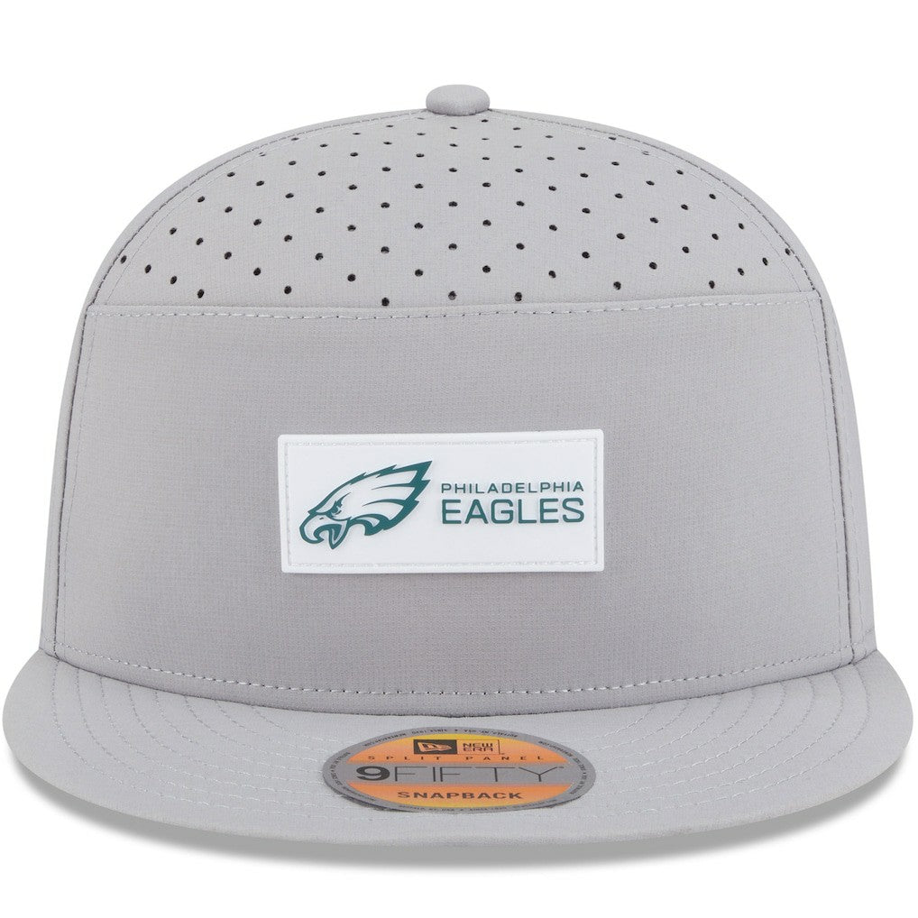 Philadelphia Eagles New Era 2025 Sideline Split Panel 9FIFTY Snapback Hat Gray - NFL