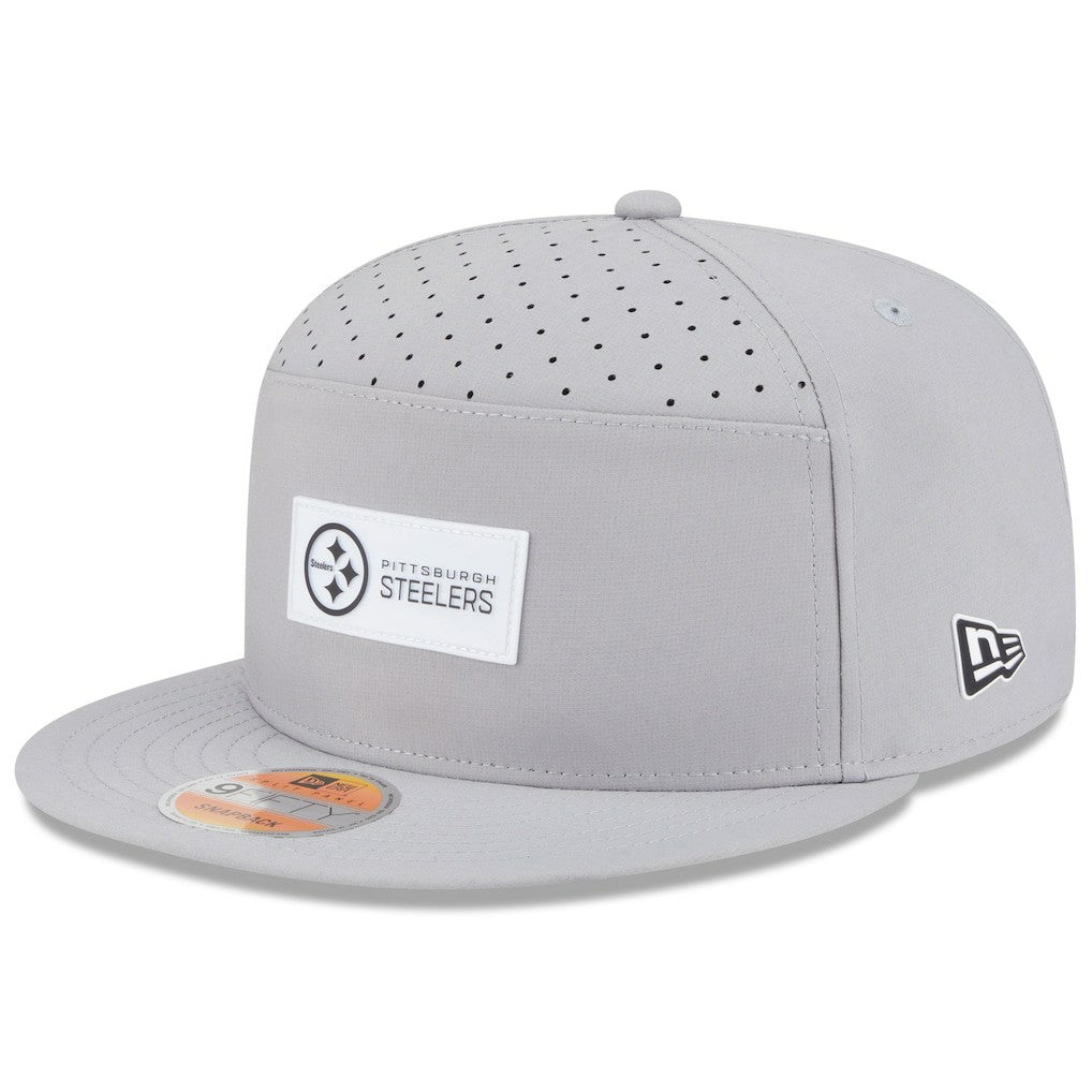 Pittsburgh Steelers New Era 2025 Sideline Split Panel 9FIFTY Snapback Hat Gray - NFL