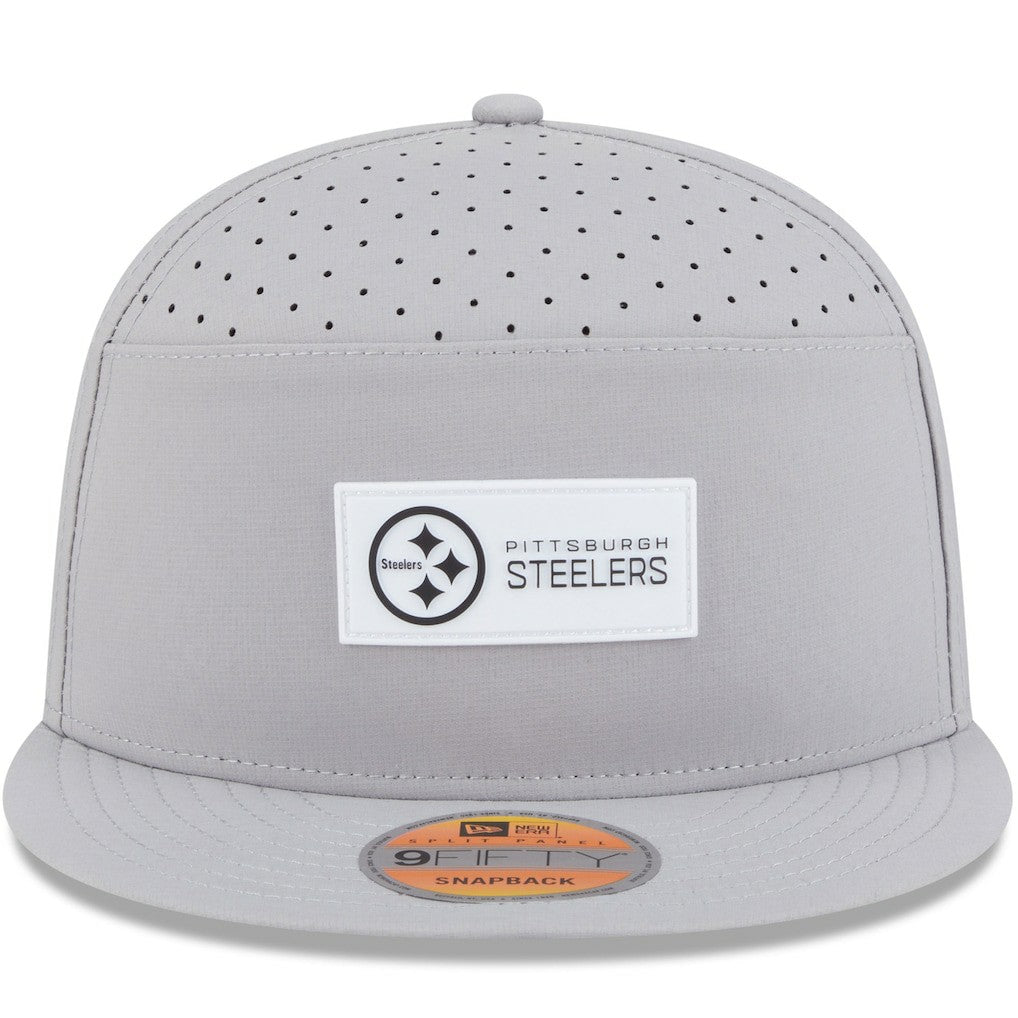 Pittsburgh Steelers New Era 2025 Sideline Split Panel 9FIFTY Snapback Hat Gray - NFL