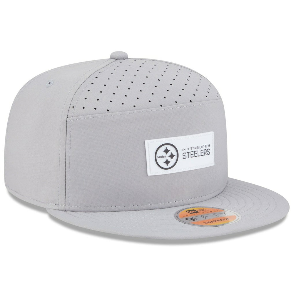 Pittsburgh Steelers New Era 2025 Sideline Split Panel 9FIFTY Snapback Hat Gray - NFL