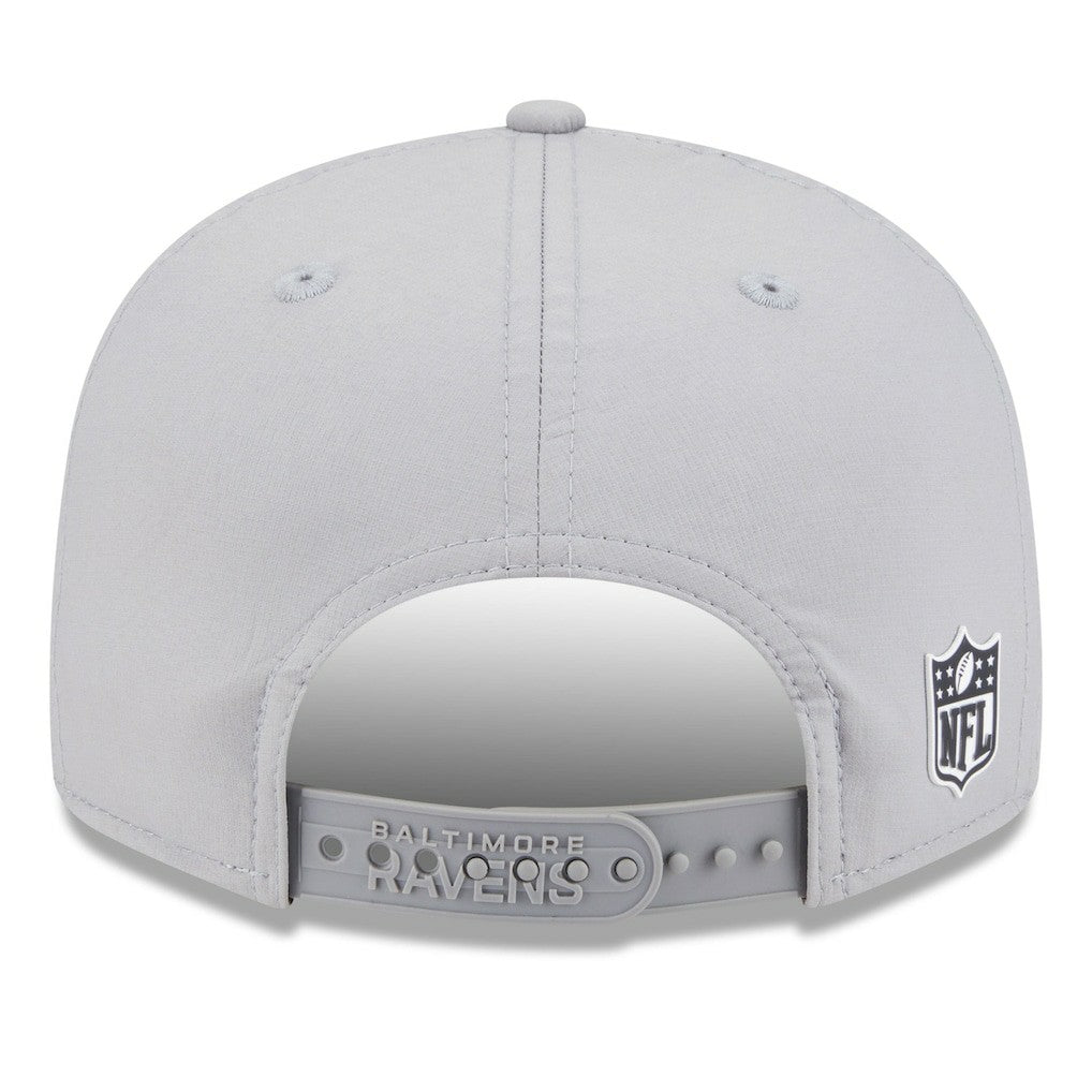 Baltimore Ravens New Era 2025 Sideline Split Panel 9FIFTY Snapback Hat Gray - NFL