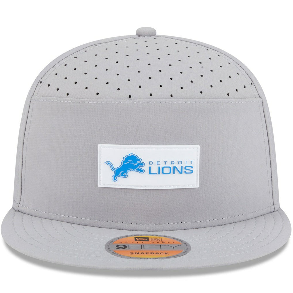 Detroit Lions New Era 2025 Sideline Split Panel 9FIFTY Snapback Hat Gray - NFL