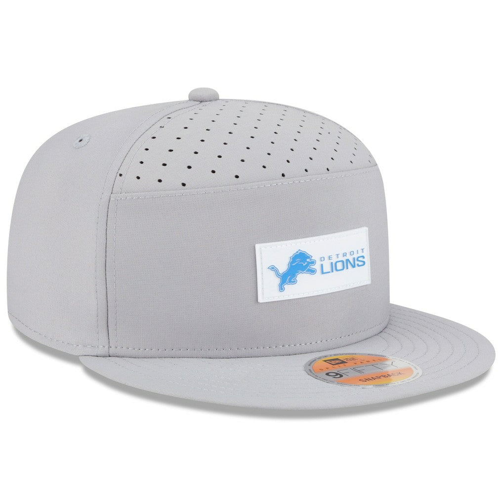 Detroit Lions New Era 2025 Sideline Split Panel 9FIFTY Snapback Hat Gray - NFL